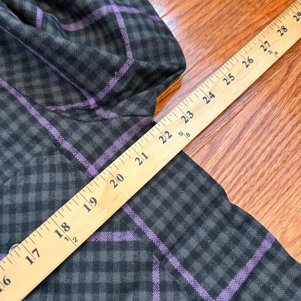 New Vintage Backpacker Flannel Shirt Mens Medium Black Gray Purple Outdoor Check - Picture 10 of 12